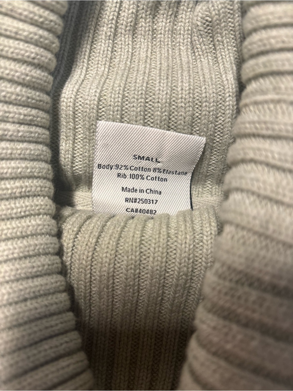 Varley Cream Ribbed Cowl-Neck Sweatshirt - Picture 2 of 3